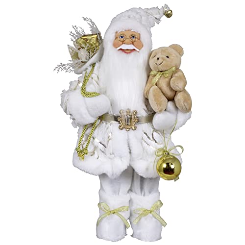 Christmas Paradise stehender Weihnachtsmann Viggo weiß Dekofigur mittel (45cm) von Christmas Paradise
