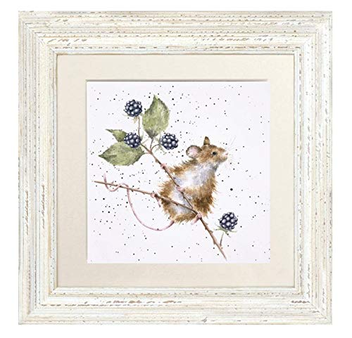 Christmas @ Thumpers Wrendale Designs Brambles Mouse Gerahmtes Bild in verschiedenen Rahmenfarben (weiß) von Christmas @ Thumpers