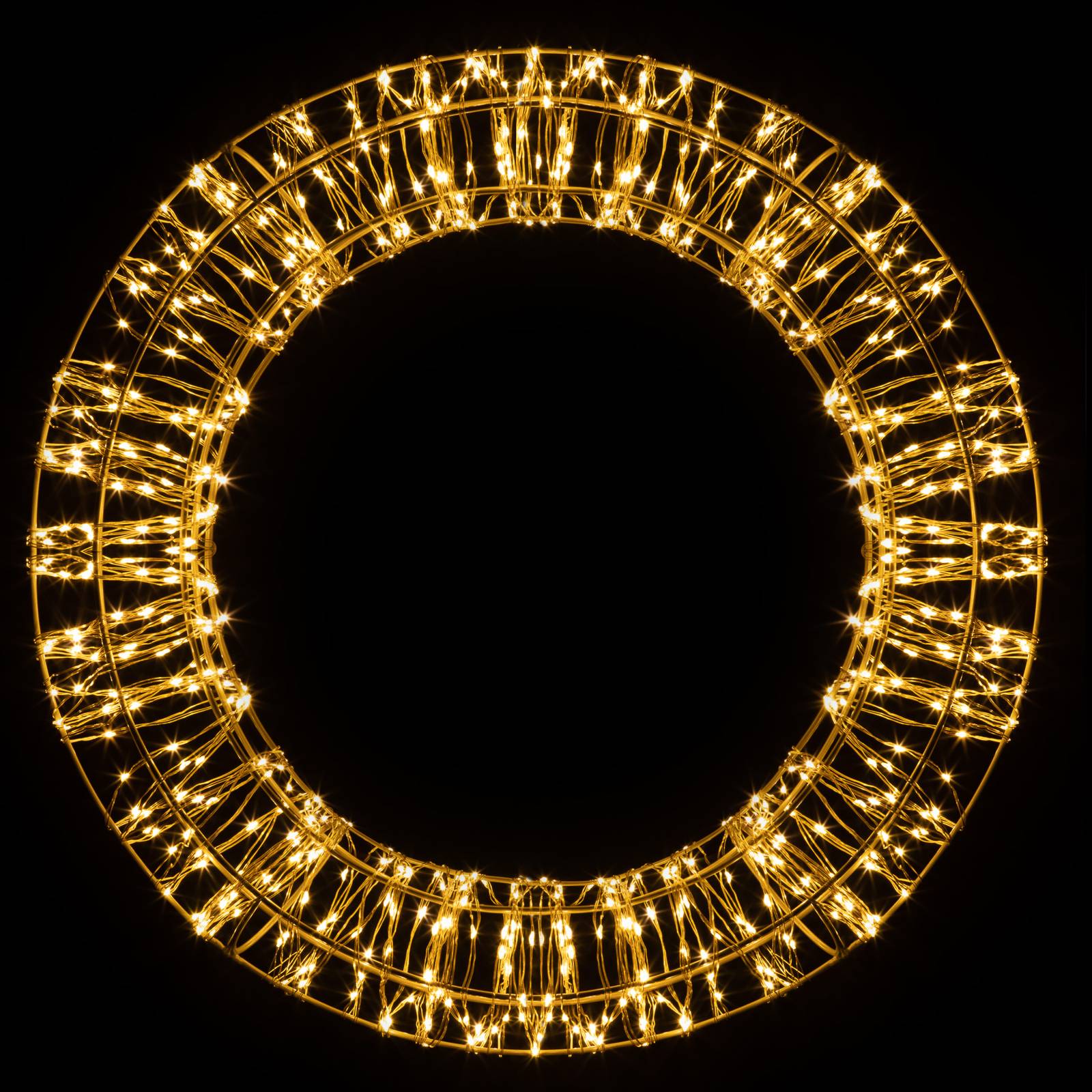 LED-Weihnachtskranz, gold, 600 LEDs, Ø 40cm von Christmas United