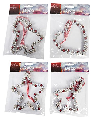 Christmas Gifts 98816 Weihnachtsdekoration Herz, Stern mit 4 Stück, Rot/Weiß, 13 cm Christmas Gifts 98816 Weihnachtsdekoration Herz, Stern mit 4 Stück, Rot/Weiß, 13 cm von Christmas Gifts