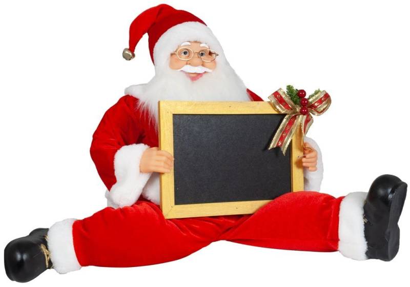 Christmas Paradise Weihnachtsmann mit flexiblen Beinen und beschreibbarer Tafel Rot 60cm Deko-Figur (1 St), Weihnachtsdeko von Christmas Paradise