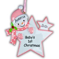 Personalisierte Baby Girl Erste Weihnachtsverzierung Handbemalte Andenken Personalisierte Baby Girl Erste Weihnachtsverzierung Handbemalte Andenken von ChristmasKeepsake