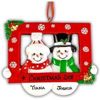 Personalisierte Schneemann Paar Weihnachtsverzierung, Fotorahmen Prop Personalisierte Schneemann Paar Weihnachtsverzierung, Fotorahmen Prop von ChristmasKeepsake