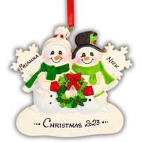 Personalisierte Schneemann Paar Ornament, Jahrestag Meilenstein Weihnachtsgeschenk von ChristmasKeepsake