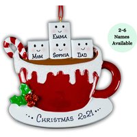 Personalisierte Weihnachtsverzierung Für Familie Marshmallow Heiße Schokolade Kakaotasse Individuelles Geschenk Weihnachtsgeschenk Ornament von ChristmasKeepsake