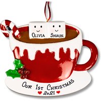 Unsere 1. Weihnachten Personalisierte Ornament Für Paare, Marshmallow Heiße Schokolade Kakaotasse Erste Maßgeschneiderte Urlaub Baum Dekor Geschenk von ChristmasKeepsake