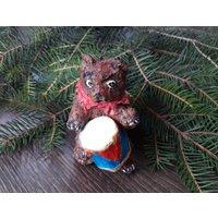 Bär Weihnachtsbaum Dekorationen Ornament Retro Gesponnen Baumwolle Weihnachtsschmuck, Vintage Weihnachten, Retro Antike Weihnachtsschmuck von ChristmasboxStore