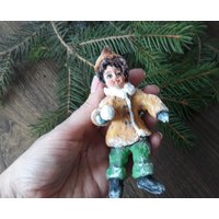 Junge Weihnachtsbaum Dekorationen Ornament Retro Gesponnen Baumwolle Weihnachtsschmuck, Vintage Weihnachten, Retro Antike Weihnachtsschmuck von ChristmasboxStore