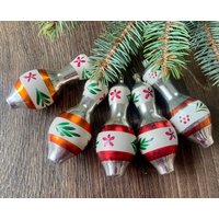 Set Von 5 Christbaumschmuck, Vintage Weihnachten, Retro 1970Er Jahre Weihnachtsdekoration, Antiker Weihnachtsschmuck von ChristmasboxStore