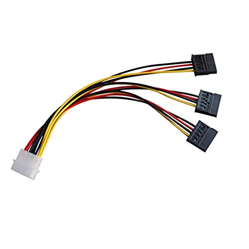 Christol 1 Stück 4 Pin IDE Molex auf 3 SATA Power Splitter Verlängerungskabel Anschlüsse Computerverbindung und Einstecken des Festplattenkabels von Christol