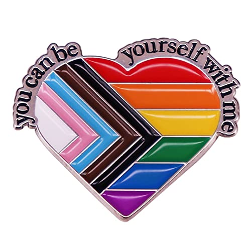 Christol Brosche Gay Badge You Can Be Yourself with Me Emaille Pin Safe Space Trans Flag Ally Brosche Pins für Rucksäcke Charm Schmuck Geschenk von Christol