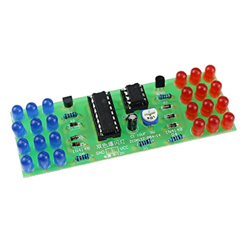 Christol Level Board Elektronische Blinklichter Lötübungsbrett LED NE555 CD4017 IC LED Elektronikleuchten Kits Blau Zweifarbig von Christol