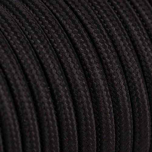 1,20m Textilkabel Schwarz 2x0,75qmm 2G Kabel Leuchten-Kabel Rundkabel Stromkabel umsponnen von Christoph Palme Leuchten