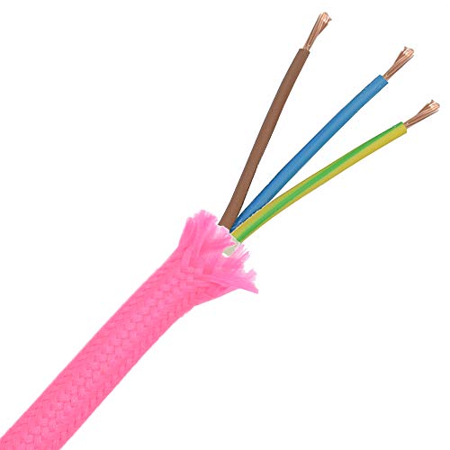 1,2m Stoffkabel Neon Pink3x0,75qmm 3G Textilkabel Lampenkabel Leuchtenkabel Kabel Stromkabel umsponnen von Christoph Palme Leuchten