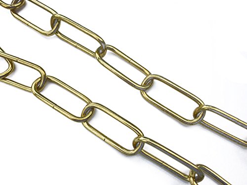 1,5m Eisenkette Gold ø 3,80mm Glatt Zierkette Rundstahlkette Rundgliederkette Ringkette vermessingt von Christoph Palme Leuchten