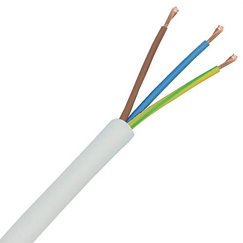 10m Kabel Weiß 3x1,5 mm² flexibel H05VV-F PVC isolierte Schlauch-Leitung 3G Leuchtenkabel Lampenkabel Zuleitung Stromkabel von Christoph Palme Leuchten