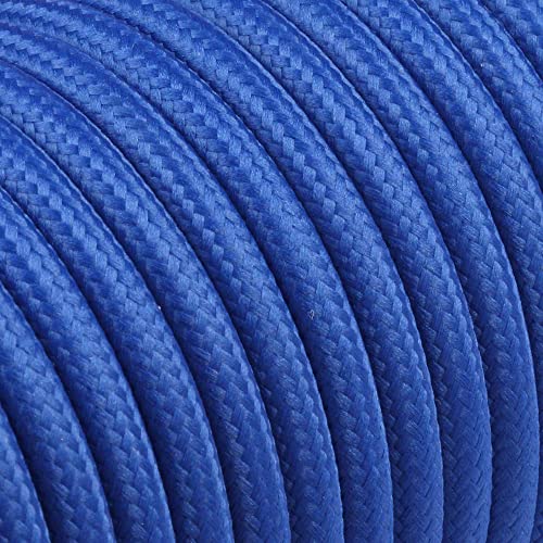 10m Textilkabel Unifarben 3x0,75qmm 3G Kabel Stoffkabel Stromkabel umsponnen zusätzlich 6x Aderendhülsen (Blau) von Christoph Palme Leuchten