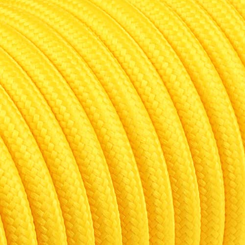 10m Textilkabel Unifarben 3x0,75qmm 3G Kabel Stoffkabel Stromkabel umsponnen zusätzlich 6x Aderendhülsen (Gelb) von Christoph Palme Leuchten