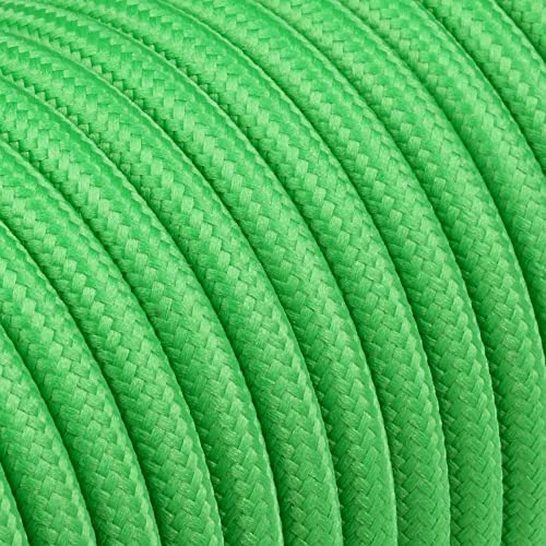 10m Textilkabel Unifarben 3x0,75qmm 3G Kabel Stoffkabel Stromkabel umsponnen zusätzlich 6x Aderendhülsen (Grün) von Christoph Palme Leuchten