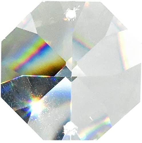 10x Kristall Koppen 2-Loch Kristallklar 8-kant Oktagon Hochbleikristall für Kronleuchter Lüster No.1080 (14mm) von Christoph Palme Leuchten