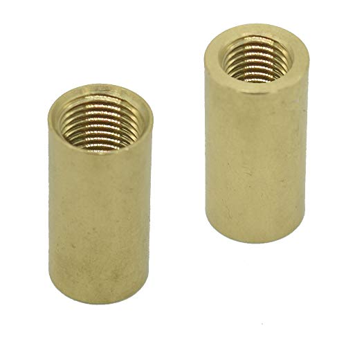 2 Stk. Reduzier Muffe M10x1 / M8x1 d.12x24mm Verbindungsmuffe Messing Röhrchen blank roh Feingewinde von Christoph Palme Leuchten