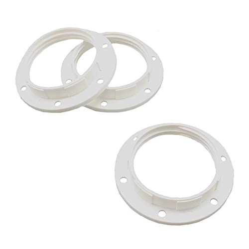 3 Stück Schraubring E27 Kunststoff Weiß für Lampen-Fassung Ring mit zwei Gewindegängen für Lampen-Schirm oder Glas-Elemente von Christoph Palme Leuchten