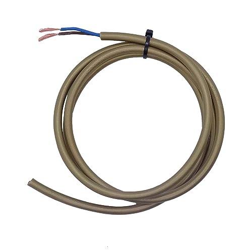 3m Kabel 2x0,75 mm² Rund 2G H03VV-F Ø5mm Schlauchleitung PVC Stromkabel (Gold) von Christoph Palme Leuchten