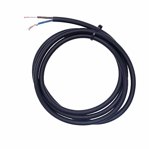 3m Kabel 2x0,75 mm² Rund 2G H03VV-F Ø5mm Schlauchleitung PVC Stromkabel (Schwarz) von Christoph Palme Leuchten