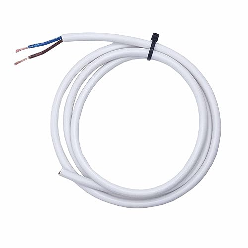 3m Kabel 2x0,75 mm² Rund 2G H03VV-F Ø5mm Schlauchleitung PVC Stromkabel (Weiß) von Christoph Palme Leuchten
