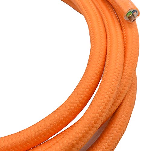 3m Textilkabel Orange Unifarben 3x0,75qmm 3G Kabel Lampenkabel Stoffkabel Stromkabel umsponnen max. 300V von Christoph Palme Leuchten