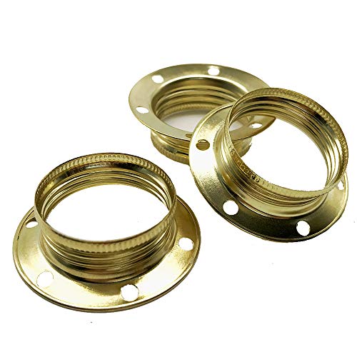 3x Schraubring E14 Gold Metall messingfarben für Lampen-Fassung Ring Gewinde-Durchmesser 27mm f. Lampen-Schirm oder Glas-Elemente von Christoph Palme Leuchten