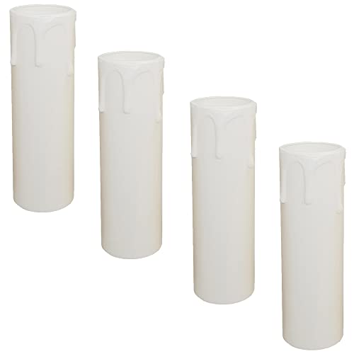 4X E14 Kerzenhülse Weiß mit Tropfen Innendurchmesser ø24mm für Kronleuchter Lüster (100mm) von Christoph Palme Leuchten