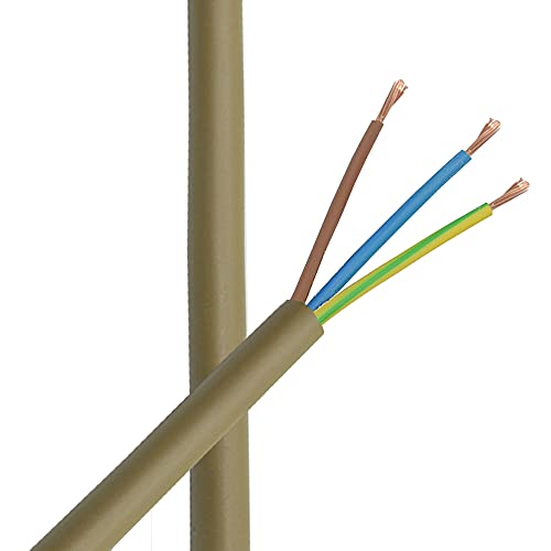 5m Zuleitung Gold H03VV-F 3 x 0,75qmm PVC isolierte Schlauch-Leitung 3G Leuchtenkabel Lampenkabel Kabel Stromkabel von Christoph Palme Leuchten