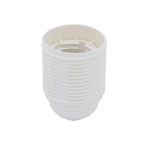 E27 Fassung Weiß M10x1 ISO-Feingewinde Thermoplast m. Gewindemantel für Glühlampen u. LED 3-teilig schraubar von Christoph Palme Leuchten