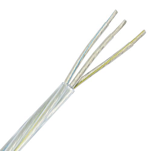 Kabel 3 x 0,75mm² transparent 3 Meter PVC/PVC isolierte Leitung gedrehte Adern Leuchtenkabel Lampenkabel Strom-Kabel 3G von Christoph Palme Leuchten