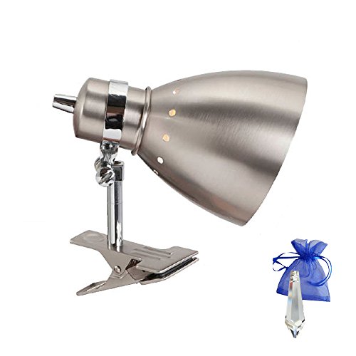 Klemmstrahler Silber matt mit E27 Fassung 230V Klemmlampe 6827ST Klemmleuchte Industrial Leselampe Industrie Design für LED und Glühlampe + Give-Away von Christoph Palme Leuchten