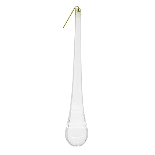 Christoph Palme Leuchten Kristall Glastropfen 125x25mm Kristallklar mit Messing Haken Glas Tropfen zum Aufhängen von Christoph Palme Leuchten