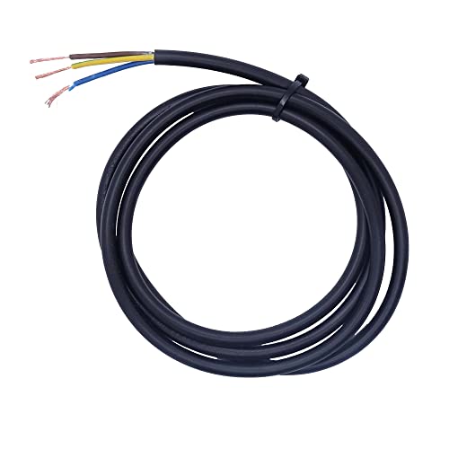 1,20m Stromkabel 3x0,75mm² 3G H05VV-F Schlauchleitung PVC Kabel (Schwarz) von Christoph Palme