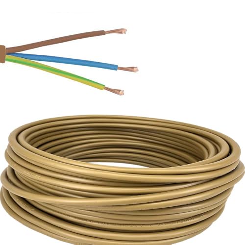 10m Kabel Gold 3x0,75mm² 3G H03VV-F Schlauchleitung PVC Kabel Anschlusskabel Stromkabel von Christoph Palme