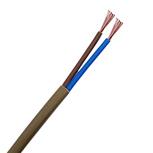 10m Stromkabel 2x0,75mm² 3G H03VVH2-F Schlauchleitung flach PVC Kabel Flachkabel (Gold) von Christoph Palme