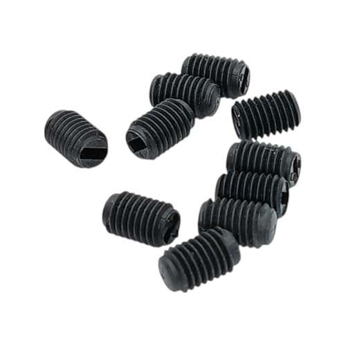 10x Kunststoff Madenschraube M7 x 1 Gewindestift 10 mm mit Schlitz – Feststellschraube Wurmschraube Gewindenippel (Schwarz) von Christoph Palme