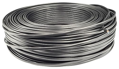 3m Stromkabel 2x0,75mm² flach 2G H03VV-F Schlauchleitung PVC Kabel Flachkabel (Schwarz) von Christoph Palme