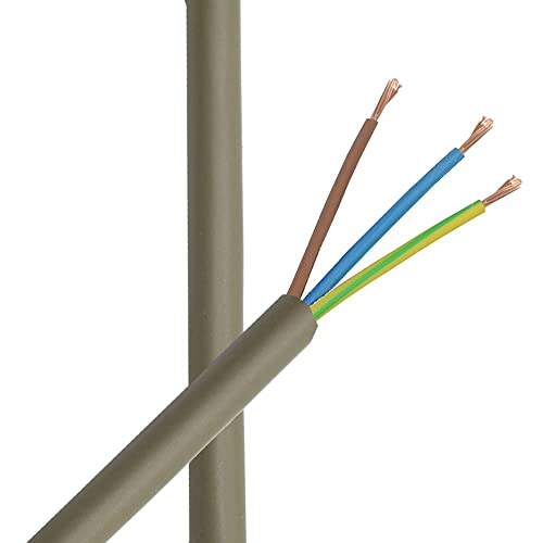 4m Stromkabel 3x0,75mm² 3G H05VV-F Schlauchleitung PVC Kabel (Gold Antik) von Christoph Palme