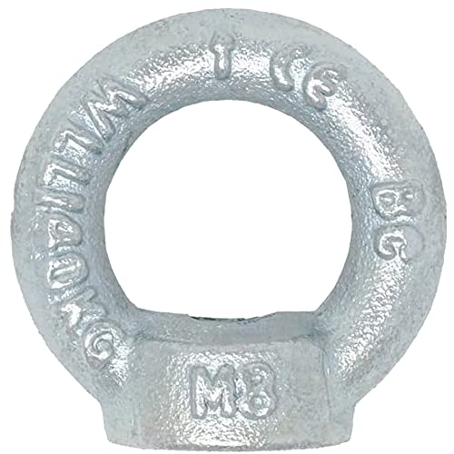 8x Ringmutter M8 DIN582 C15E Ösenmutter Eisen verzinkt Gewindeösenmutter Traglast 140kg von Christoph Palme