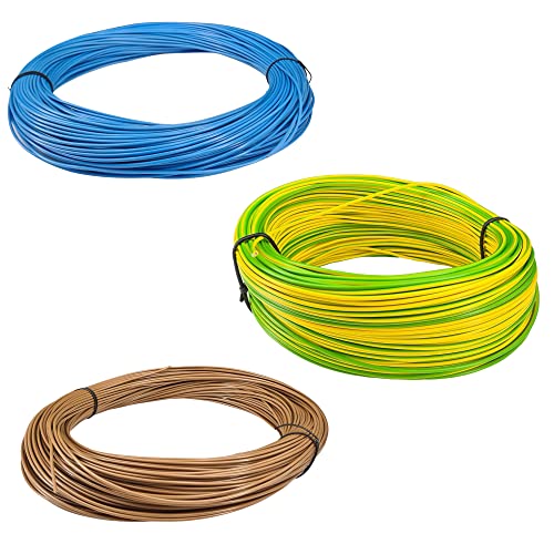 SET Litzenkabel Blau/Braun/Grüngelb a´5m 1x0,75 H05V2-K flexibel PVC Einzellitze 1G 0,75mm² von Christoph Palme