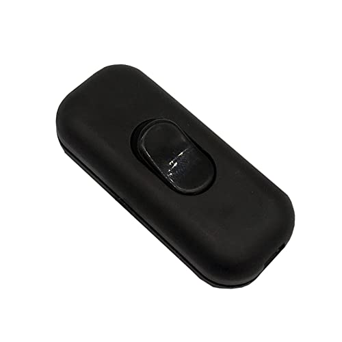 Schnurzwischenschalter Schwarz 1-polig – für 2G/3G Kabel – 250 V – mit Schraubklemmen & 6 Aderendhülsen – für Tisch- & Stehlampen von Christoph Palme Leuchten