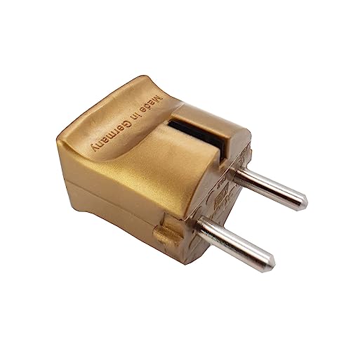 Schukostecker Typ F CEE 7/4 poliert 250V 10A Schutz Kontakt Stecker Euro-Stecker Schutzkontakt-Stecker (Gold) von Christoph Palme