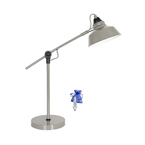 Tischleuchte E27 Graugrün Vintage Tischlampe Schreibtischlampe Werkstattlampe Bürolampe 230V 1321G + Kristall Giveaway von Christoph Palme