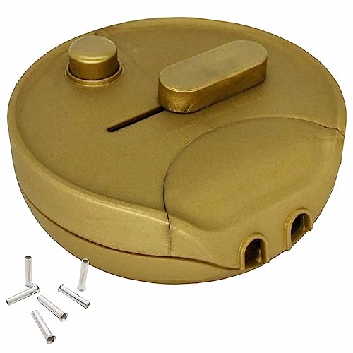 Universal Dimmer 60-300W Rund Fußdimmer HV 230V mit Schieberegler u. Druckschalter Mod.1012 incl. Aderenendhülsen (Gold) von Christoph Palme