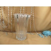 France Crystal Clear Vase, Glas Blumenvase von ChristophCreations